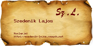 Szedenik Lajos névjegykártya